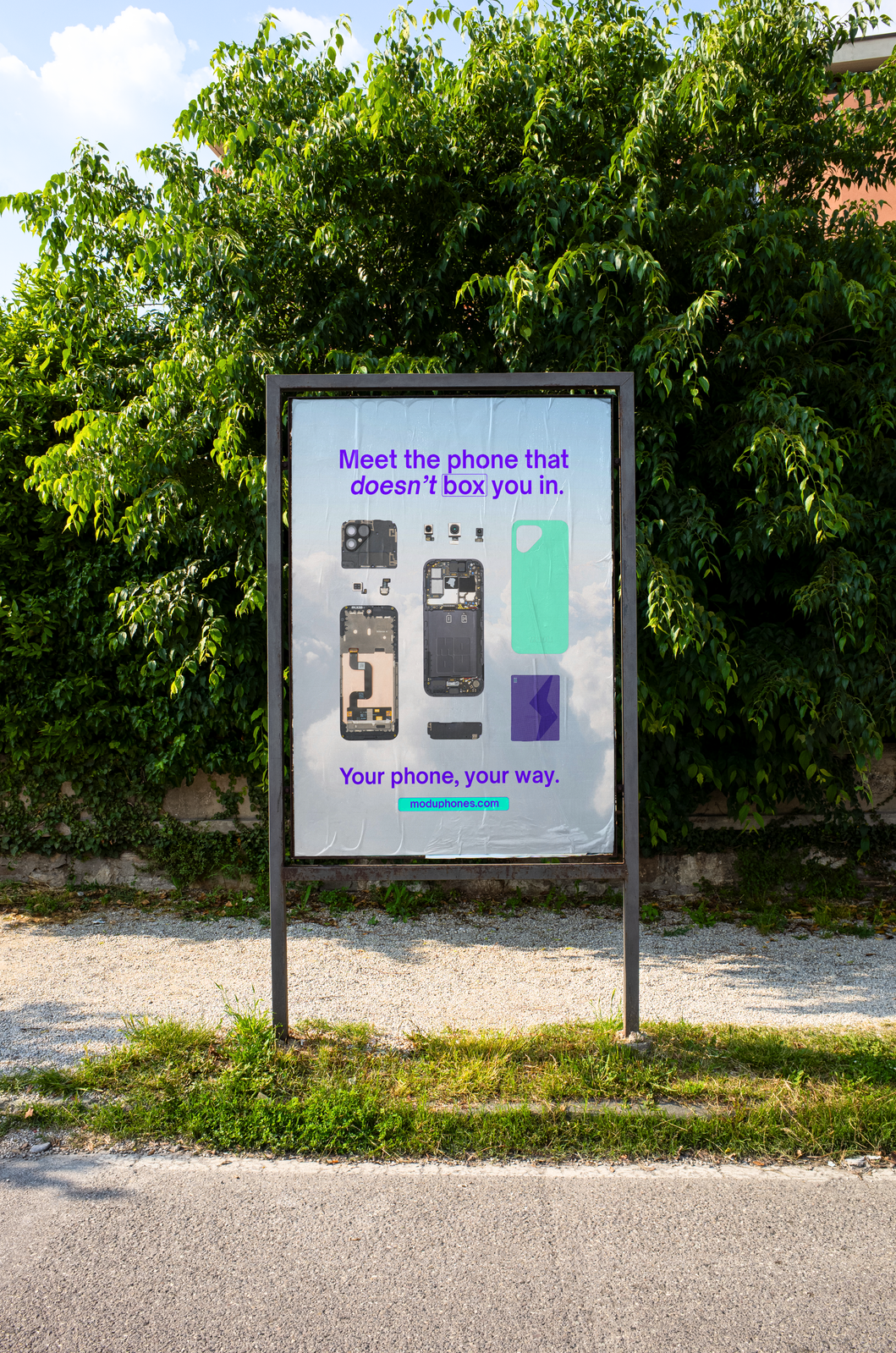 Pposter with componenets laid out & a caption.